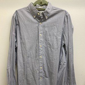 J. Crew casual cotton long sleeved shirt in blue/white stripes. Medium